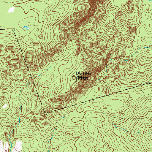 Topographic Map of Allen Mountain, ME