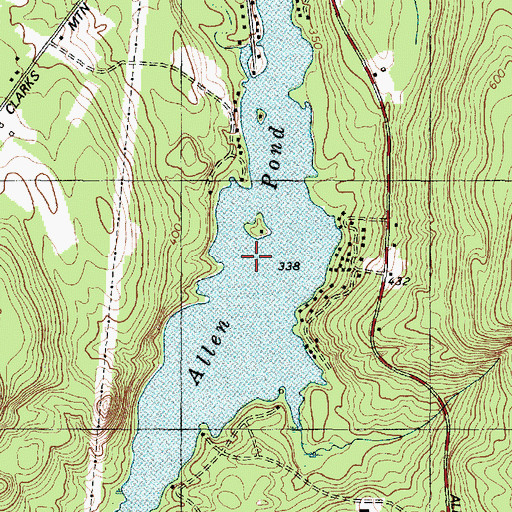 Topographic Map of Allen Pond, ME