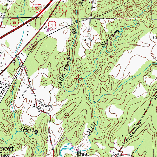 Topographic Map of Allen Range Brook, ME
