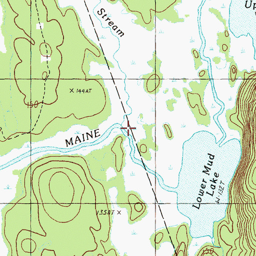 Topographic Map of Allen Stream, ME