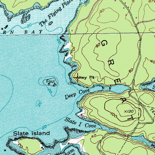 Topographic Map of Alley Point, ME