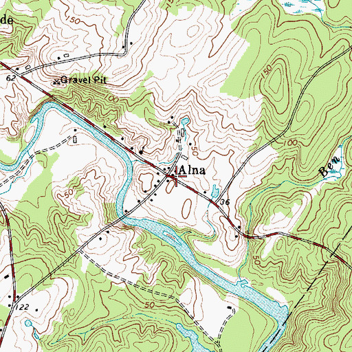 Topographic Map of Alna, ME