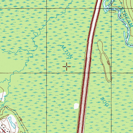 Topographic Map of Alton Bog, ME