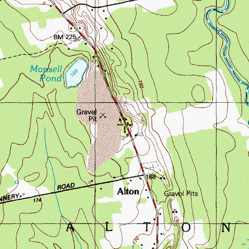 Topographic Map of Alton Church, ME