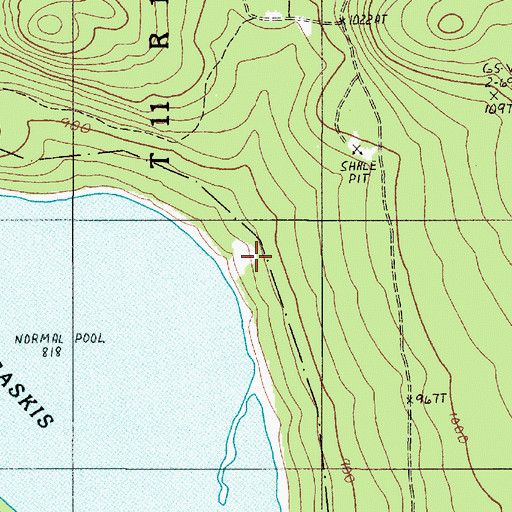 Topographic Map of American Realty Depot Camp, ME