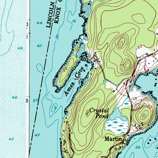 Topographic Map of Floods Cove, ME