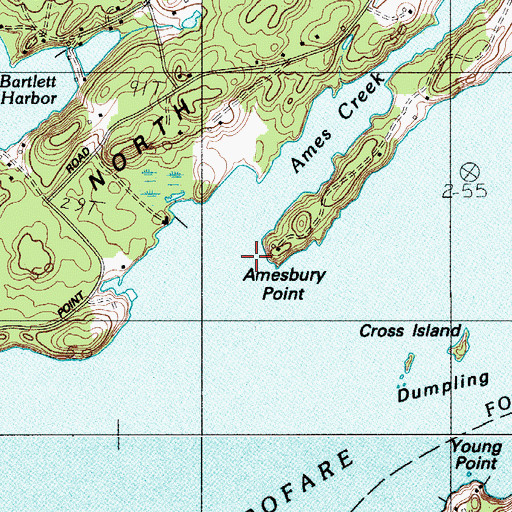 Topographic Map of Amesbury Point, ME