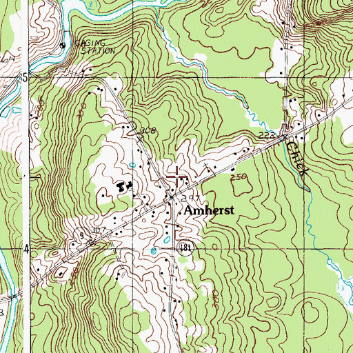 Topographic Map of Amherst, ME