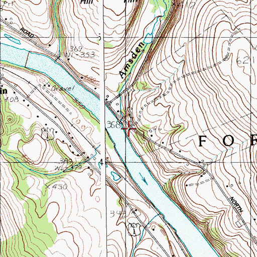 Topographic Map of Amsden Brook, ME
