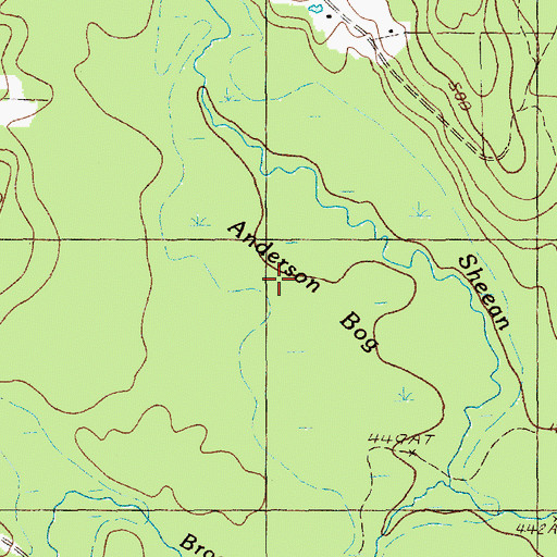 Topographic Map of Anderson Bog, ME