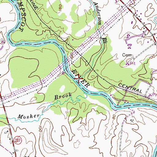 Topographic Map of Anderson Brook, ME