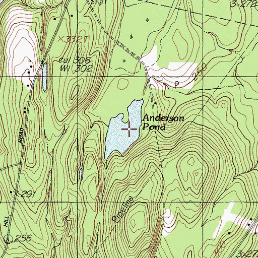 Topographic Map of Anderson Pond, ME