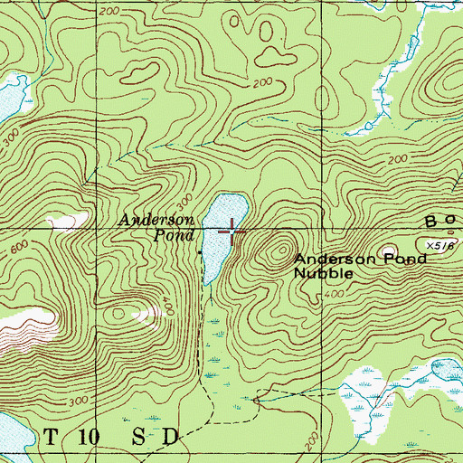 Topographic Map of Anderson Pond, ME
