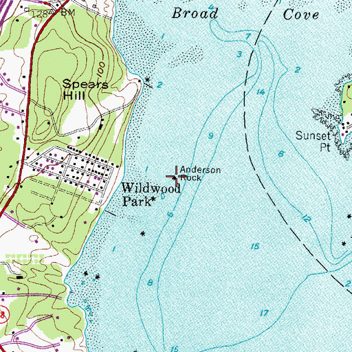 Topographic Map of Anderson Rock, ME