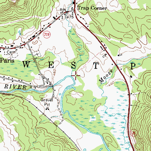 Topographic Map of Andrews Brook, ME
