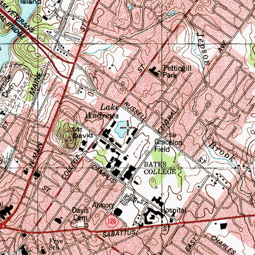 Topographic Map of Lake Andrews, ME