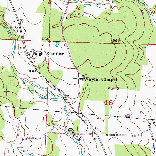 Topographic Map of Wayne Chapel, AR