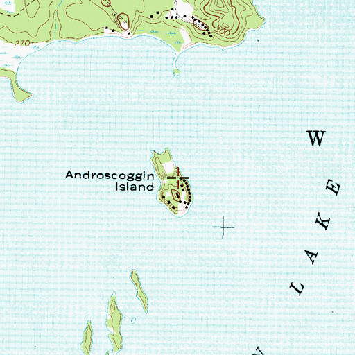 Topographic Map of Androscoggin Island, ME