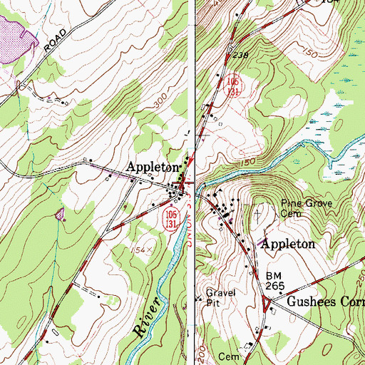 Topographic Map of Appleton, ME