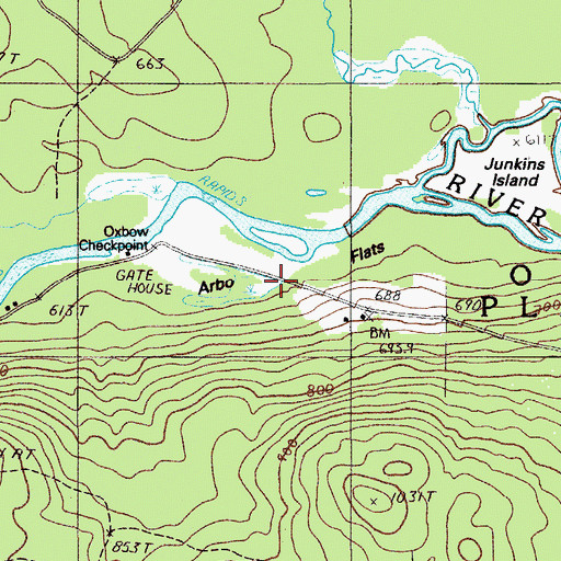 Topographic Map of Arbo Flats, ME