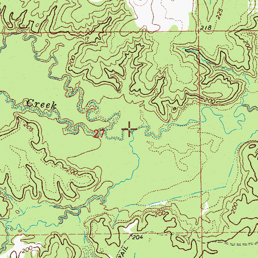 Topographic Map of Weaver Creek, AR