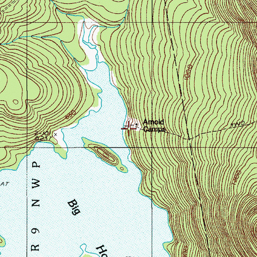 Topographic Map of Arnold Camps, ME