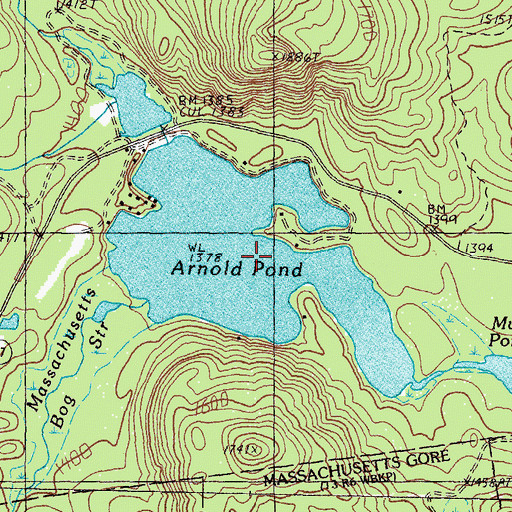 Topographic Map of Arnold Pond, ME