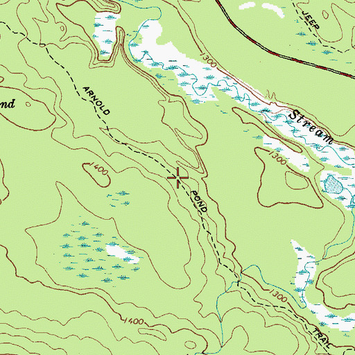 Topographic Map of Arnold Pond Trail, ME