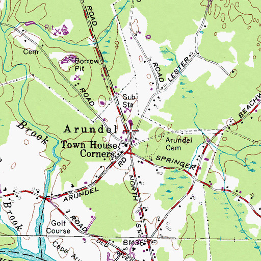 Topographic Map of Arundel, ME