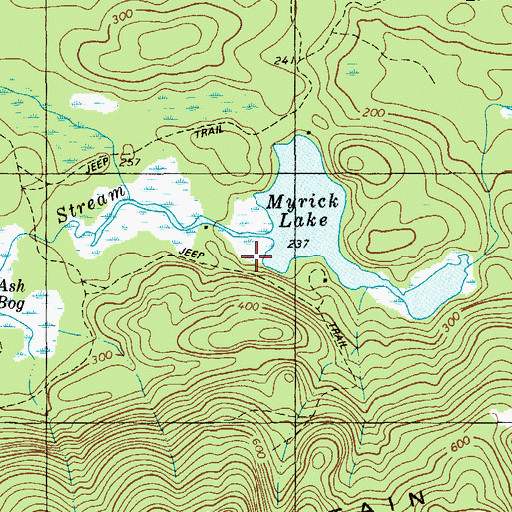 Topographic Map of Ash Bog Stream, ME