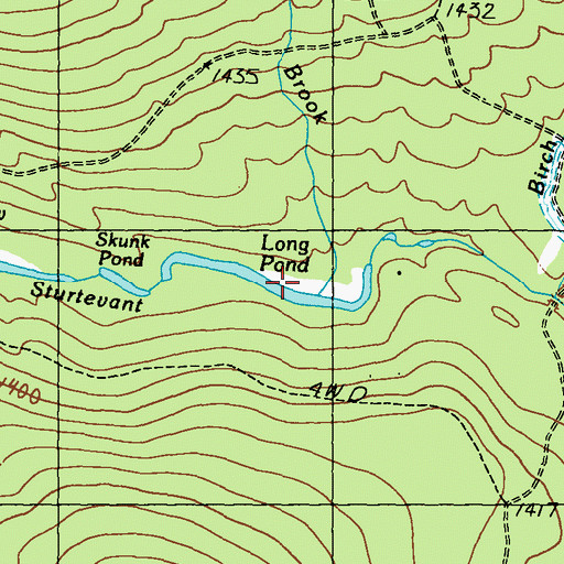 Topographic Map of Ash Brook, ME