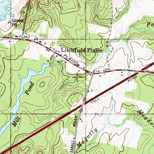 Topographic Map of Ashford Brook, ME