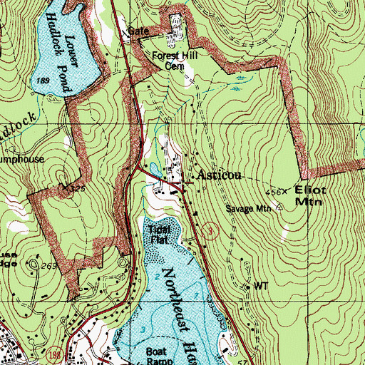 Topographic Map of Asticou, ME