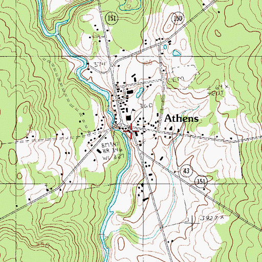 Topographic Map of Athens, ME
