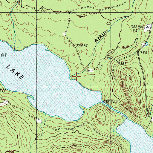 Topographic Map of Atkins Brook, ME