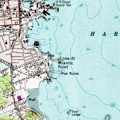 Topographic Map of Atlantic Point, ME