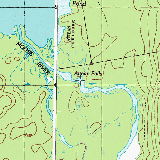 Topographic Map of Attean Falls, ME