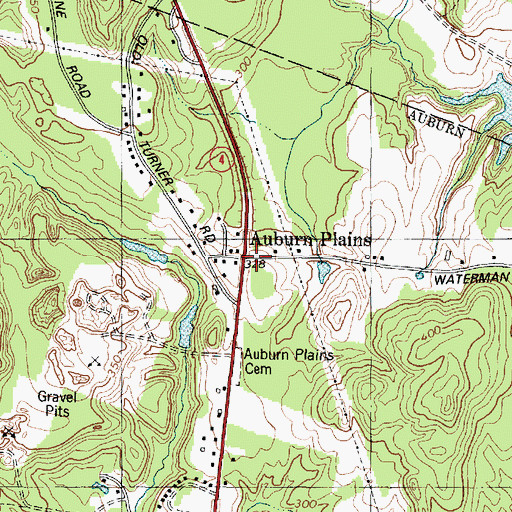 Topographic Map of Auburn Plains, ME