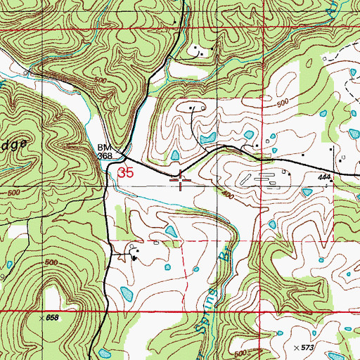 Topographic Map of Webber Spring Branch, AR