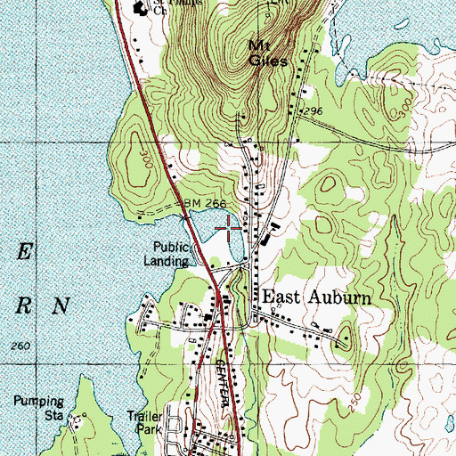 Topographic Map of Lake Auburn, ME