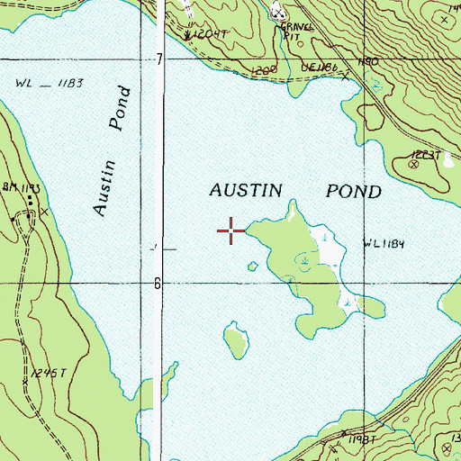 Topographic Map of Austin Pond, ME
