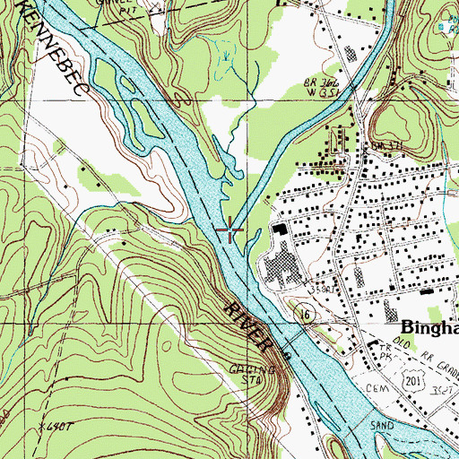 Topographic Map of Austin Stream, ME