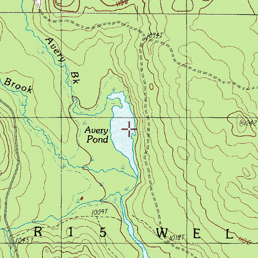Topographic Map of Avery Pond, ME