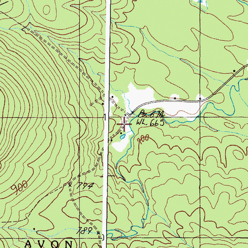 Topographic Map of Avon Valley School, ME