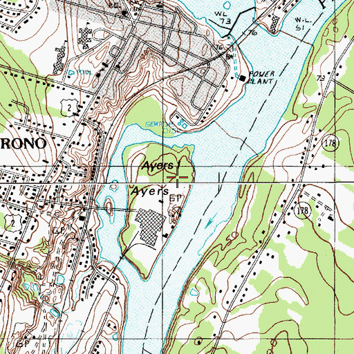 Topographic Map of Ayers Island, ME