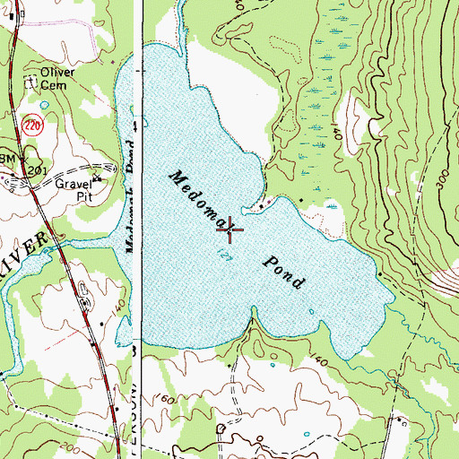 Topographic Map of Medomak Pond, ME