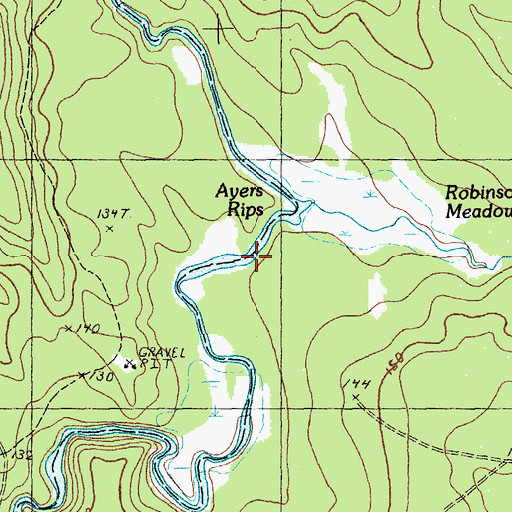 Topographic Map of Ayers Rips, ME