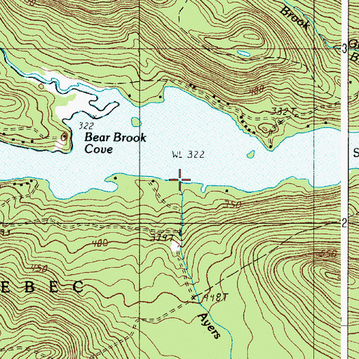 Topographic Map of Ayers Brook, ME