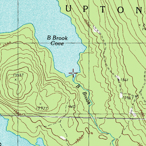 Topographic Map of B Brook, ME