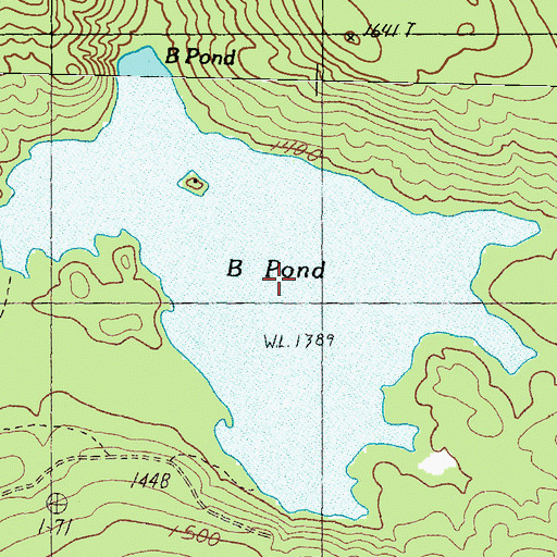 Topographic Map of B Pond, ME